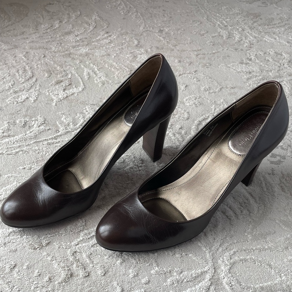 Calvin Klein Brown Leather Heels